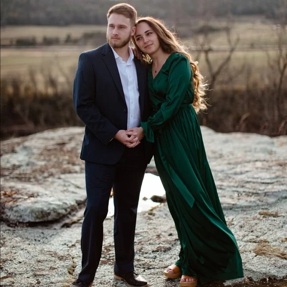 holly satin maxi dress Baltic Born Holly satin maxi dress in emerald